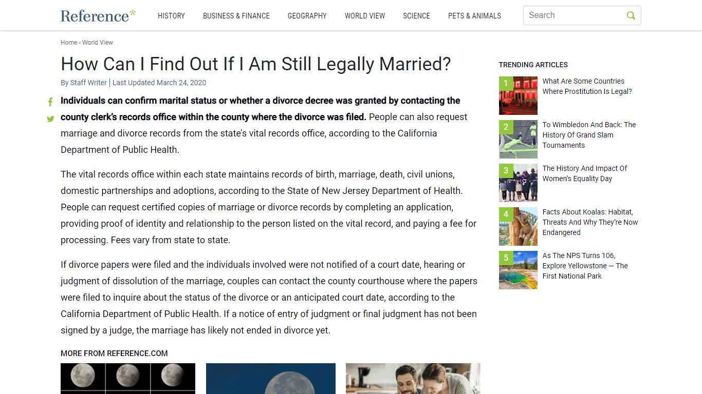 How Can I Find Out If I Am Still Legally Married? - Reference.com